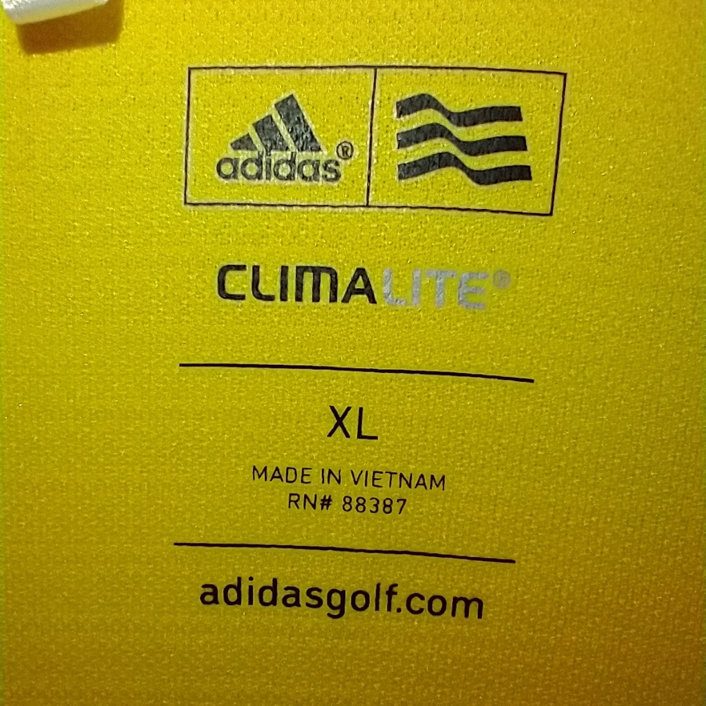 Adidas Climalite Yellow Short Sleeve Polo Golf Shirt Men's sz XL. - Picture 4 of 7